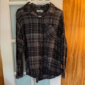Magellan Outdoors Black and Gray Plaid Men's Shirt